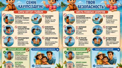 Жазғы демалыс кезіндегі қауіпсіздік ережелері ! Памятка по безопасности в летний период!